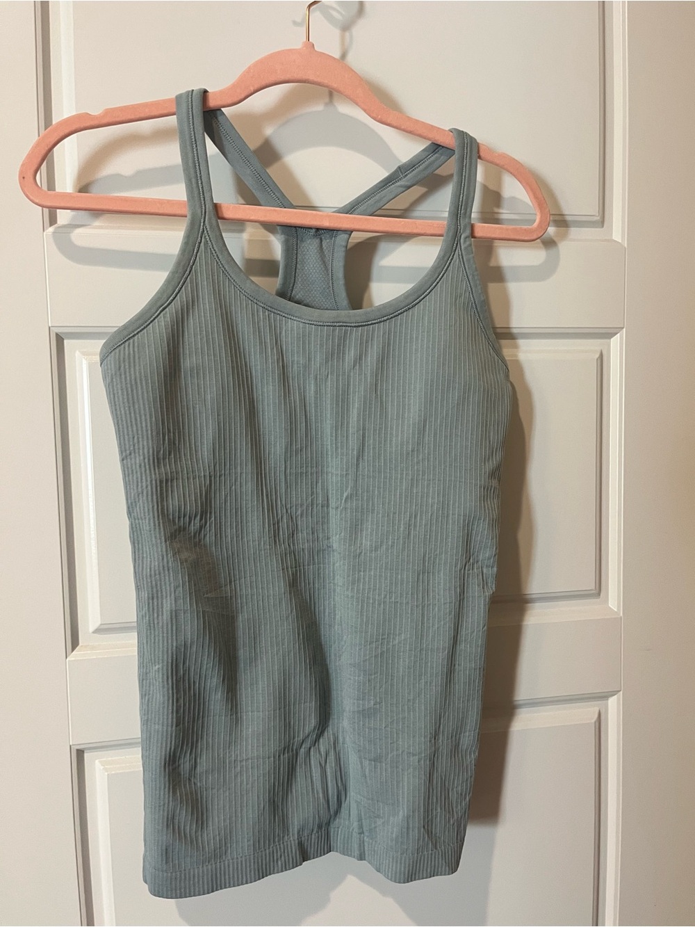 lululemon athletica ribbed tank top in muted sage green